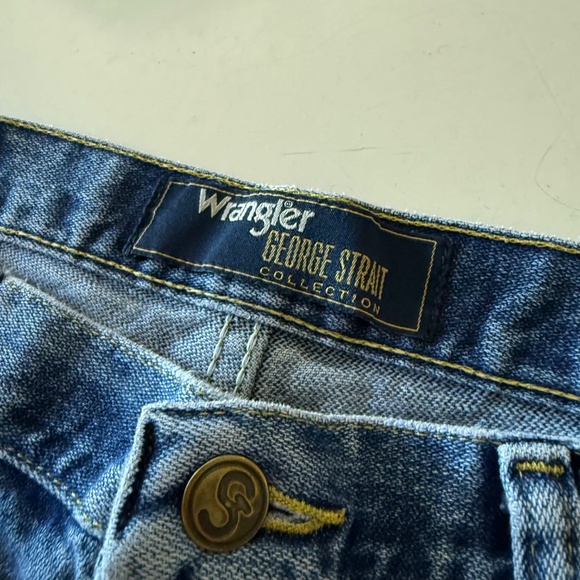 Wrangler George Strait Western Light Wash Blue Denim Boot Cut Jeans Mens 36 x 34 - Picture 5 of 10